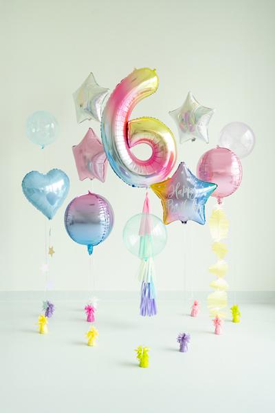 BALON FOLIOWY 6 86CM PASTELOWY TĘCZOWY