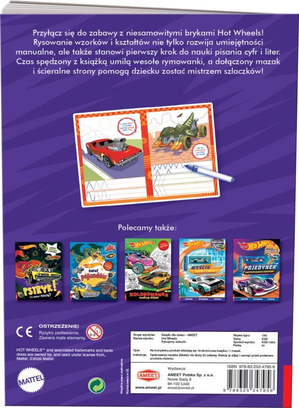 KSIĄŻECZKA MATTEL HOT WHEELS. RYSUJEMY SZLACZKI
