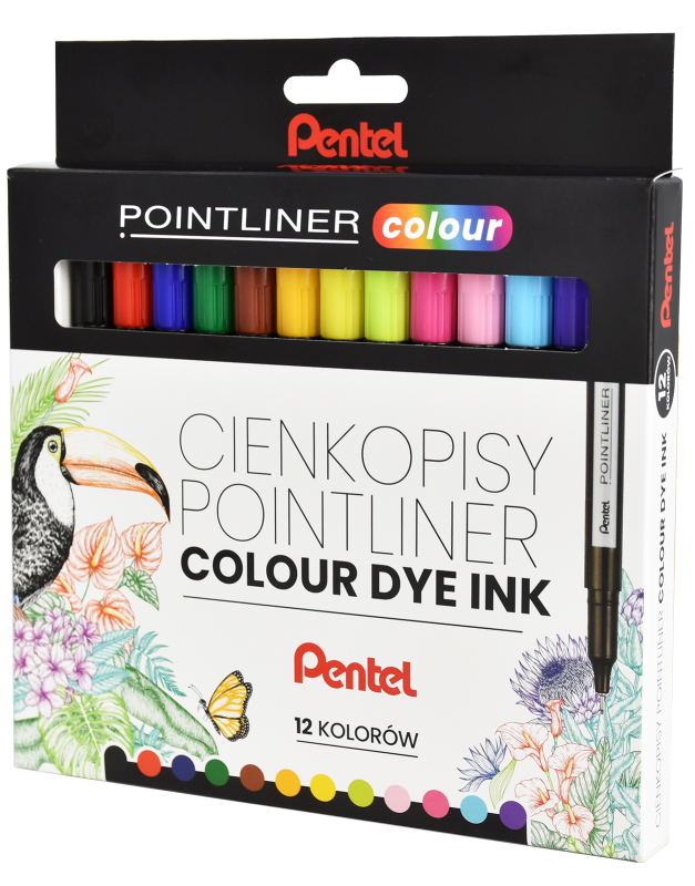 ZESTAW CIENKOPIS PENTEL POINTLINER COLOUR 12SZT