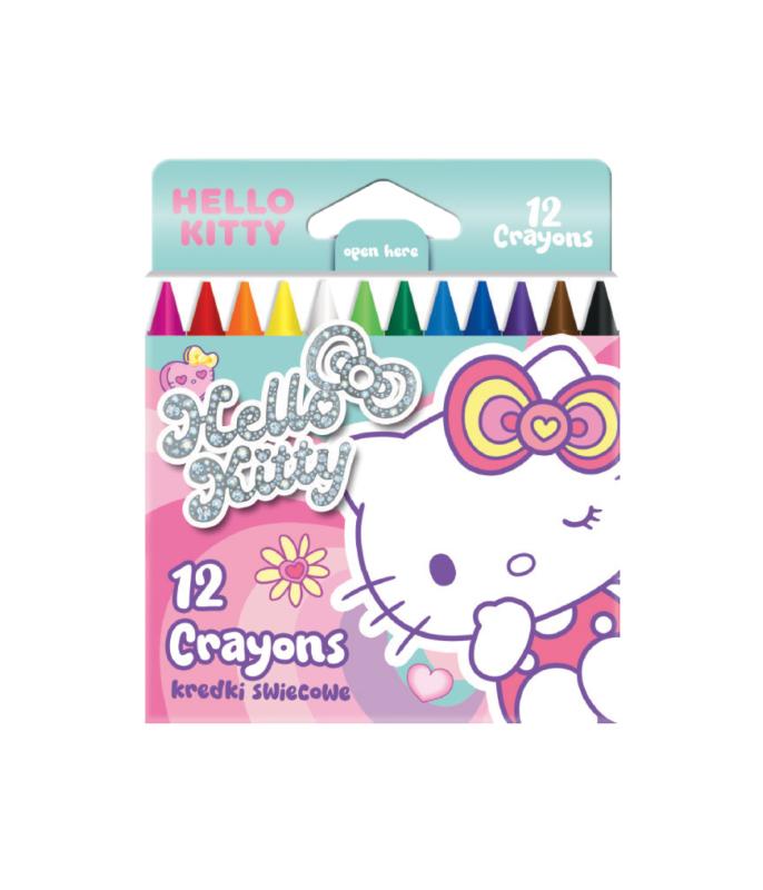 KREDKI ŚWIECOWE 12 KOLORÓW - PINK 1 HELLO KITTY