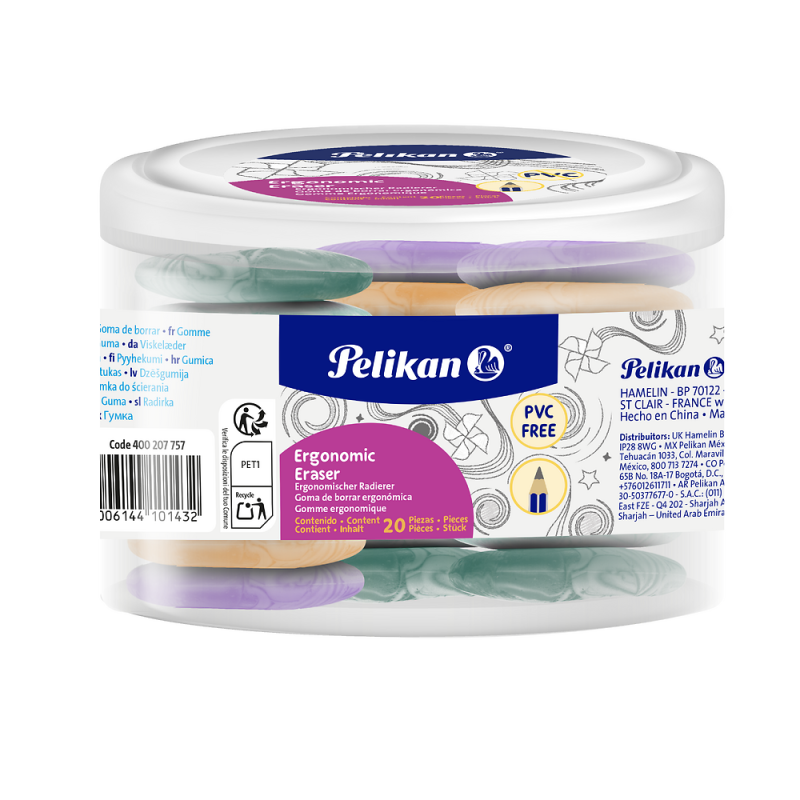 GUMKA PELIKAN ERGONOMICZNA MIX KOL