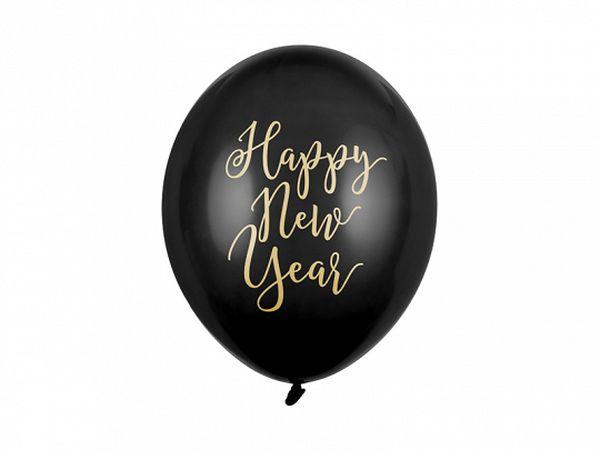 BALONY STRONG HAPPY NEW YEAR P.BLACK 30CM