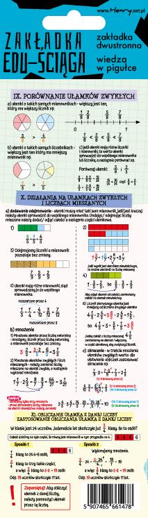 ZAKŁADKA EDU- ŚCIĄGA UŁAMKI ZWYKŁE