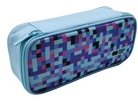 PIÓRNIK SASZETKA Z 1 ZAMKIEM I KLAPKĄ WEWNTRZNĄ PROSTOKĄTNY, prostokątny, PIXI blue, Happy Color