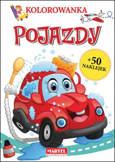KSIĄŻECZKA KOLOROWANKA POJAZDY Z NAKLEJKAMI