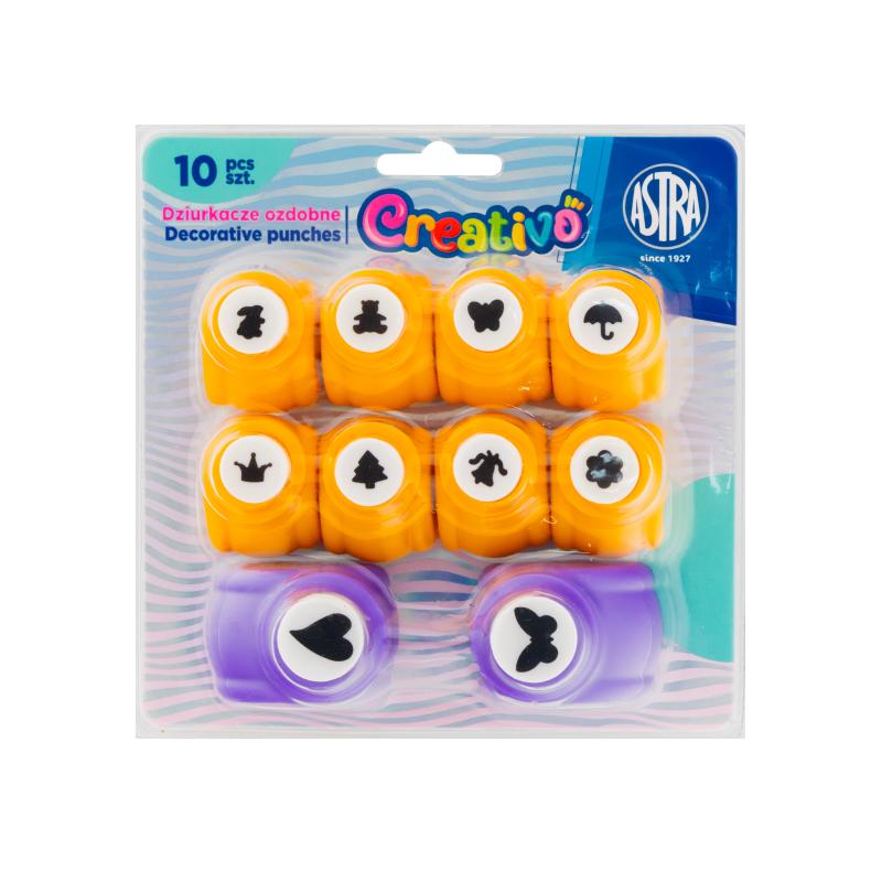 ZESTAW KREATYWNY 4 ASTRA CREATIVO A/10 DZIURKACZE 10MM 8SZT, DZIURKACZE 18MM 2SZT