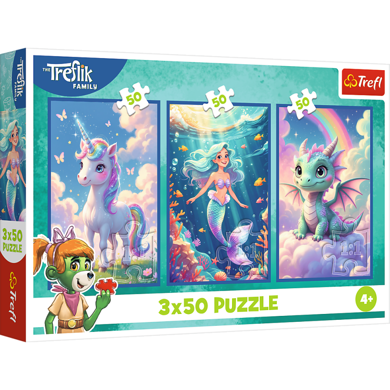 PUZZLE 3X50 TREFL RAZEM W KOLOROWYM ŚWIECIE