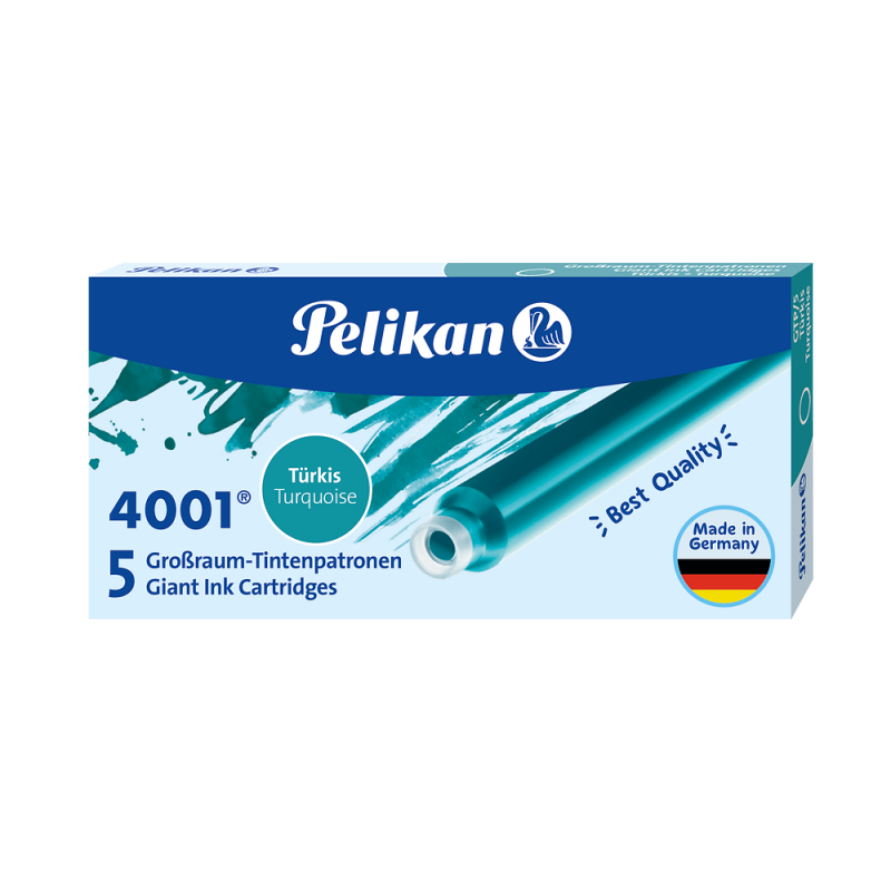 NABOJE PELIKAN DŁUGIE TURKUSOWE