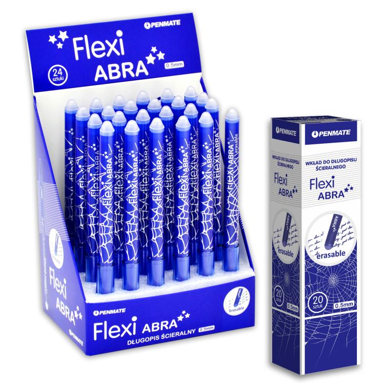 DŁUGOPIS FLEXI ABRA NIEBIESKI A24+20SZT WKŁADÓW