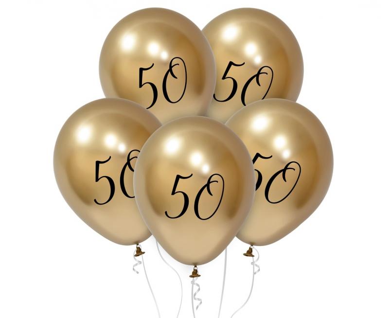 BALONY BEAUTY&CHARM 50 PLATYNOWE JASNO ZŁOTE 12' A'5