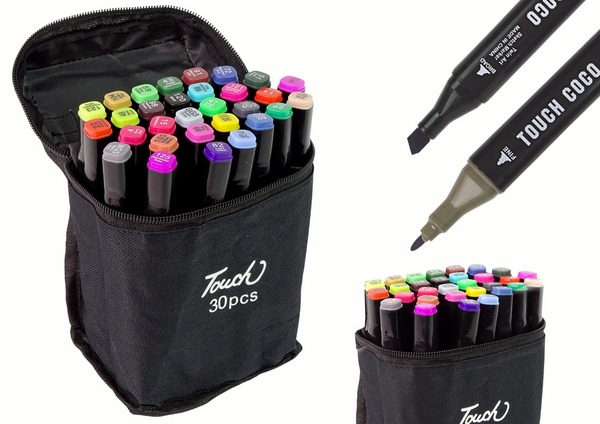 ZESTAW PISAKÓW MARKERÓW TOUCH 30SZT TORBA MARKERY ALKOHOLOWE