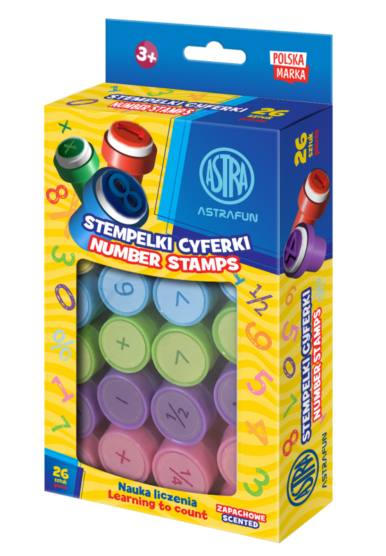 STEMPELKI ZAPACHOWE, NAUKA LICZENIA ASTRAFUN CYFERKI - 26 szt
