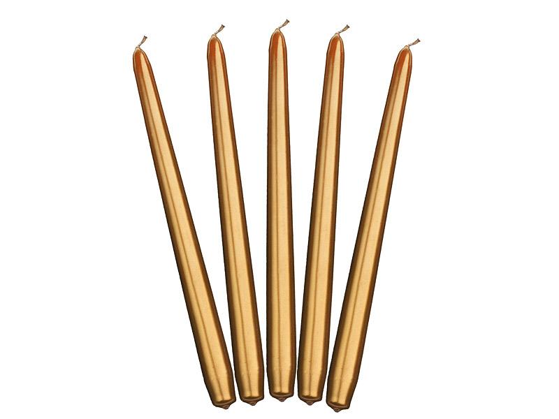 ŚWIECA STOŻKOWA METALIZ.ZŁOTA 29CM A10