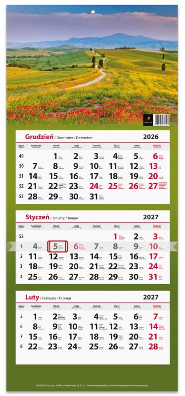 KALENDARZ TRÓJDZIELNY 2027