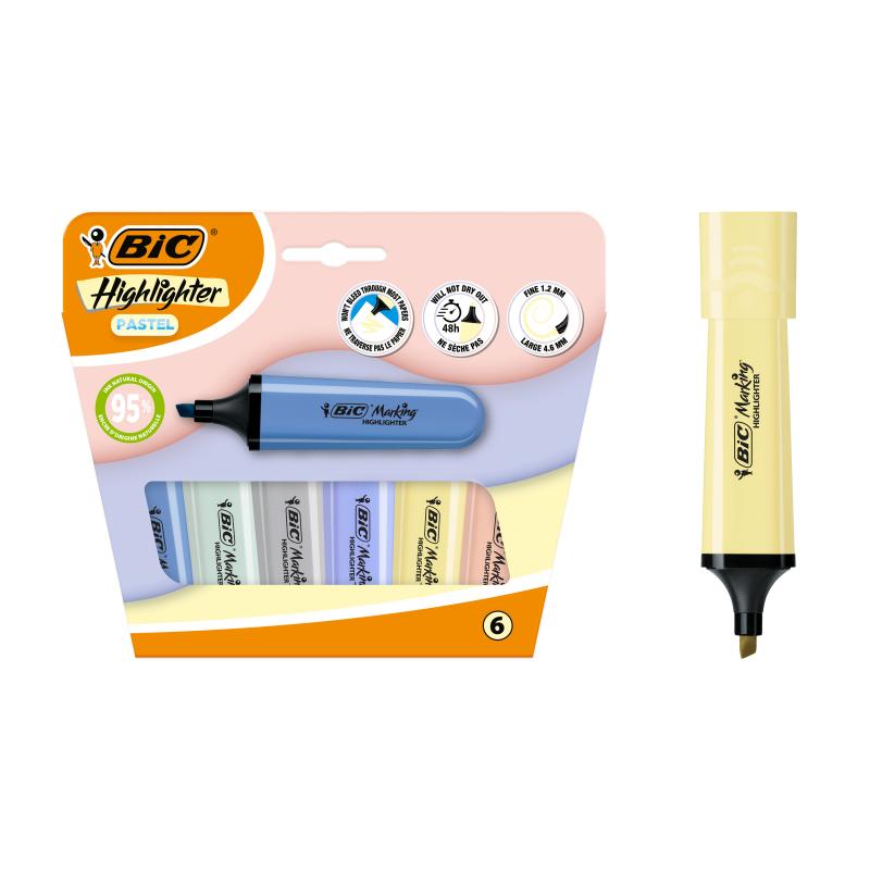 ZAKREŚLACZ BIC FLAT MINER MIX PASTEL A6