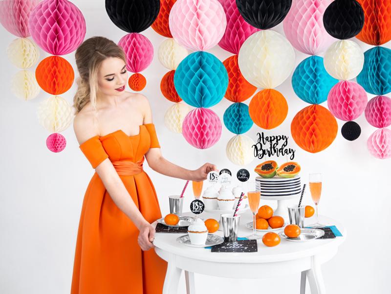 TOPPER NA TORT HAPPY BIRTHDAY CZARNY