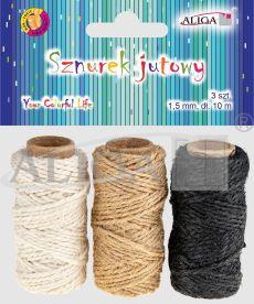 SZNUREK JUTOWY SZJ-9263 1,5MMX10M 3 KOLORY