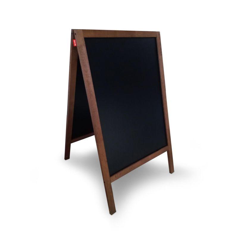 POTYKACZ 50X70 KREDOWY CZARNY RAMA DREWNIANA LAKIEROWANA BRĄZOWA