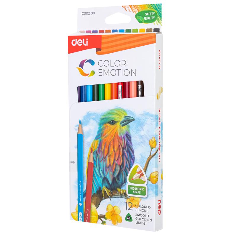 KREDKI 12 OŁÓWKOWE TRÓJKĄTNE COLOR EMOTION DELI