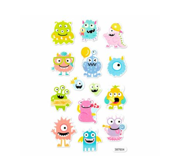 NAKLEJKI Z PIANKI ŚWIECĄCE W CIEMNOŚCI - POTWORKI