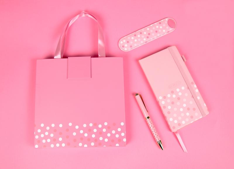ZESTAW DŁUGOPIS + NOTES + ETUI PREMIUM RÓŻ