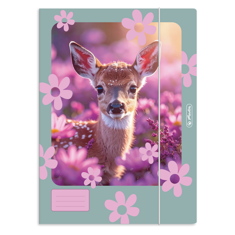 TECZKA Z HERLITZ A4 Z GUMKĄ ANIMALS MIX