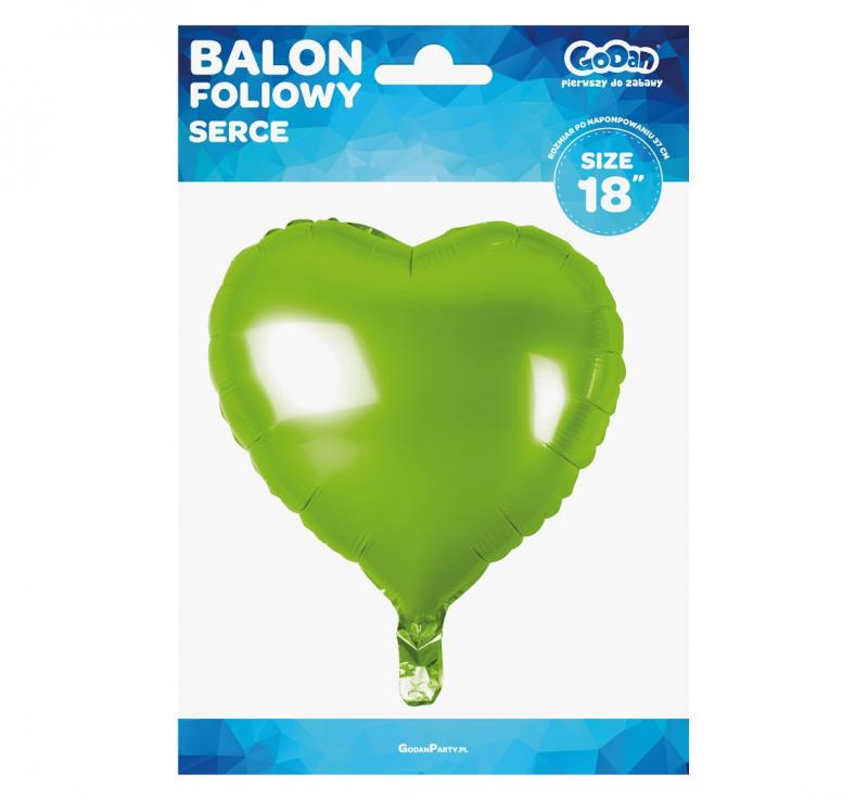 BALON FOLIOWY SERCE J.ZIELONE 18'