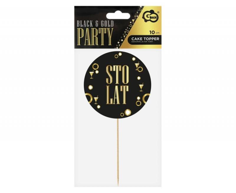 DEKORACJA PAPIEROWA NA TORT B&G PARTY STO LAT OKRĄGŁA 10CM