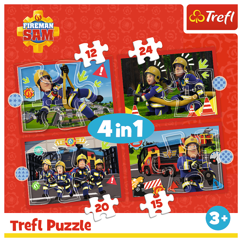 PUZZLE 4W1 TREFL PRZYGODY STRAŻAKA SAMA