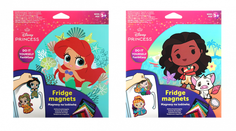 MAGNES NA LODÓWKĘ - MIX 2 WZORÓW PRINCESS DISNEY CORE