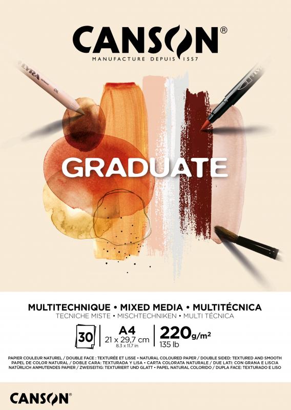 BLOK MIX-MED.CANSON A4/20 220G YELLOW OCHRE GRADUATE