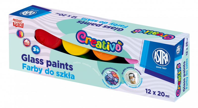 FARBY DO SZKŁA ASTRAFUN 12 KOL X 20 ml