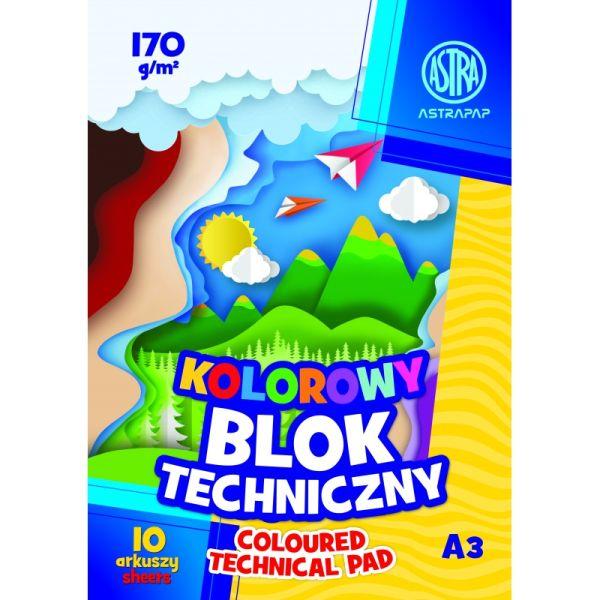 BLOK KOLOROWY A3/10 BARWIONY W MASIE 170G