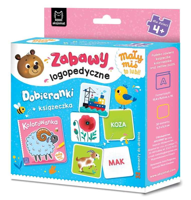 KSIĄŻECZKA MAŁY MIŚ TO LUBI! ZABAWY LOGOPEDYCZNE.DOBIERANKI+KSIĄŻECZKA