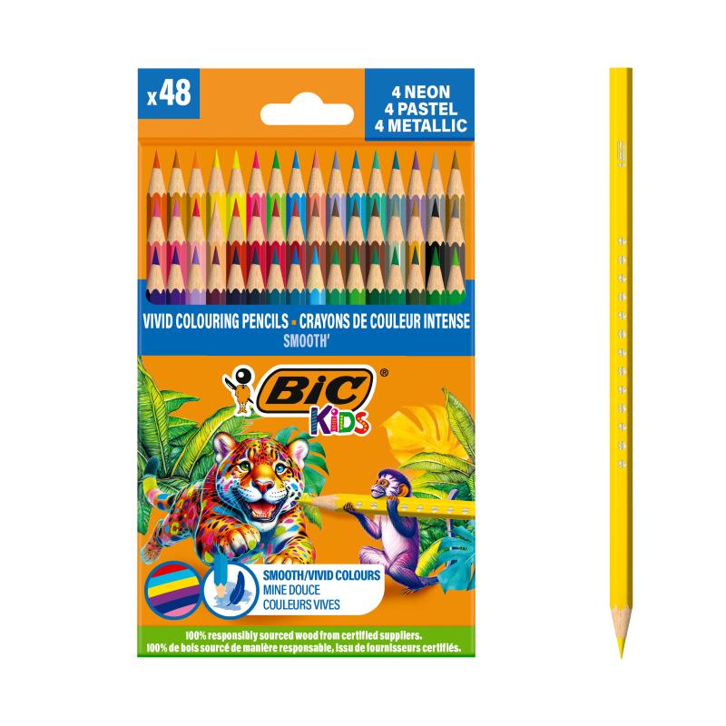 KREDKI 48 BIC DREWNO ECO SMOOTH