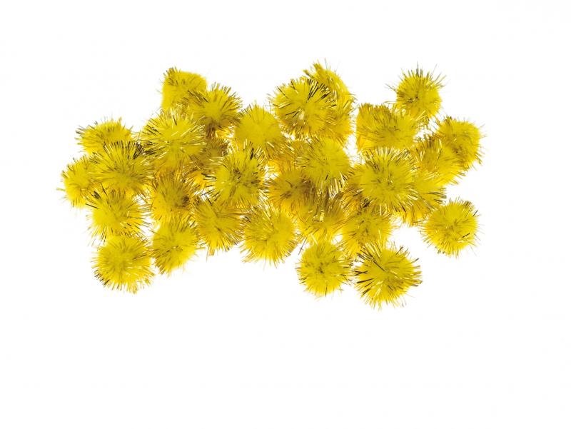 POMPONY METALICZNE 2CM ZŁOTE BREWIS