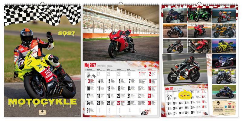 KALENDARZ 13 PLANSZOWY A3 MOTOCYKLE 2027