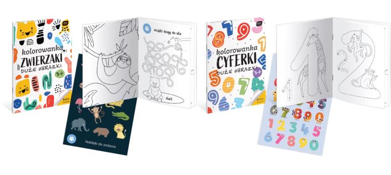 KSIĄŻECZKA KOLOR.A4 16 Z NAKL.CYFERKI,ZWIERZAKI