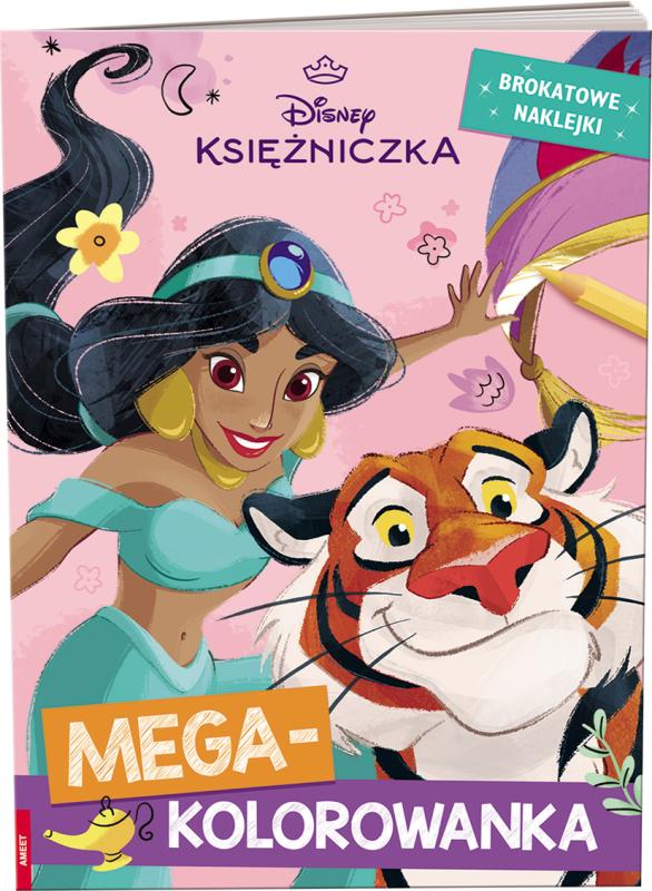 KSIĄŻECZKA DISNEY KSIĘŻNICZKA. MEGAKOLOROWANKA. BROKATOWE NAKLEJKI
