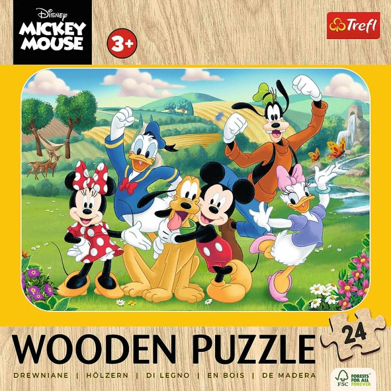 PUZZLE 24 TREFL DREWNO MICKEY Z PRZYJACIÓŁMI