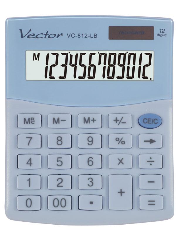 KALKULATOR VECTOR VC-812 12POZ GN,LB,PK MIĘTOWY, JASNO NIEBIESKI, RÓŻOWY