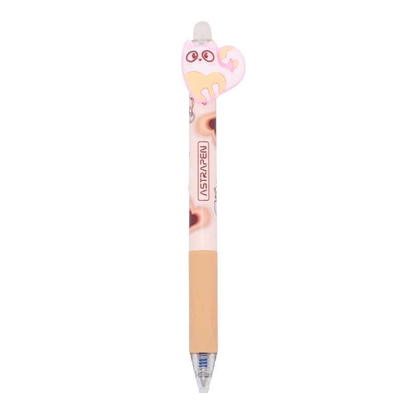 DŁUGOPIS WYMAZYWALNY CLICK Z GUMOWYM UCHWYTEM 0,5MM ASTRAPEN ANIMALS CHOCO A/2