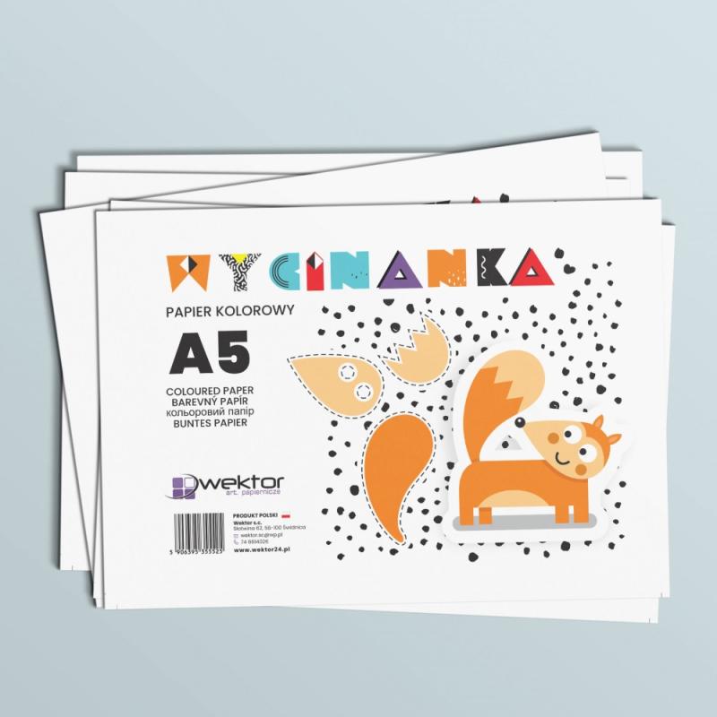 ZESZYT PAPIERÓW KOLOROWYCH A5/8 WEKTOR