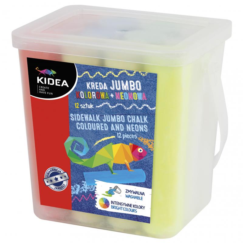 KREDA JUMBO KOLOROWA+NEONOWA 12 SZT. KIDEA