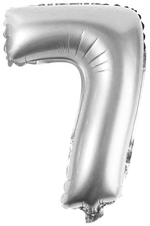 BALONY FOLIOWE CYFERKI SREBRNE 86CM