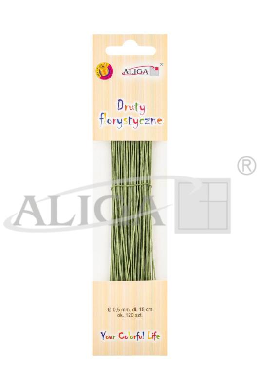 DRUTY FLORYSTYCZNE ZIELONE 0,5MMX18CM A/120