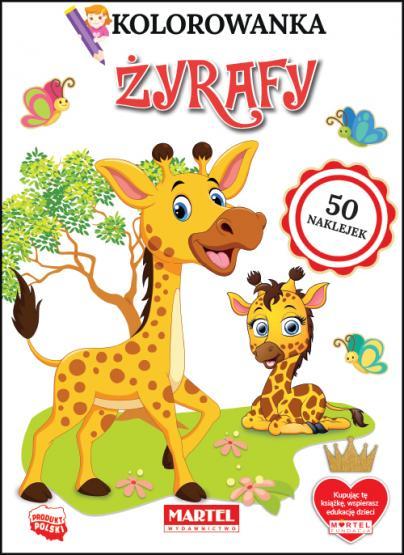 KSIĄŻECZKA KOLOROWANKA ŻYRAFY Z NAKLEJKAMI