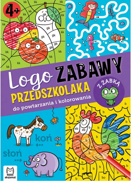 KSIĄŻECZKA LOGO ZABAWY PRZEDSZKOLAKA.DO POWTARZANIA I KOLOROWANIA Z ŻABKĄ