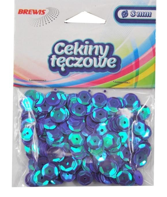 CEKINY TĘCZOWE 8MM T80 NIEBIESKI