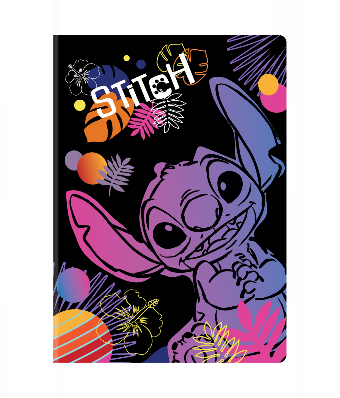 ZESZYT A5/60 # (m) - WZÓR 1 - STITCH DISNEY BLACK